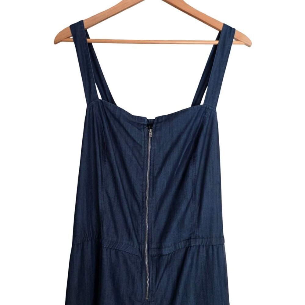 Women's - Lane Bryant Chambray Sleeveless Belted Zip-Front Jumpsuit, Size 24 L - Picture 3 of 14